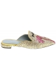 Chiara Ferragni flats pointed mules sandals in gold glitter