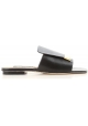 Sergio Rossi flats slide sandals in black leather