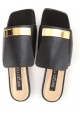 Sergio Rossi flats slide sandals in black leather