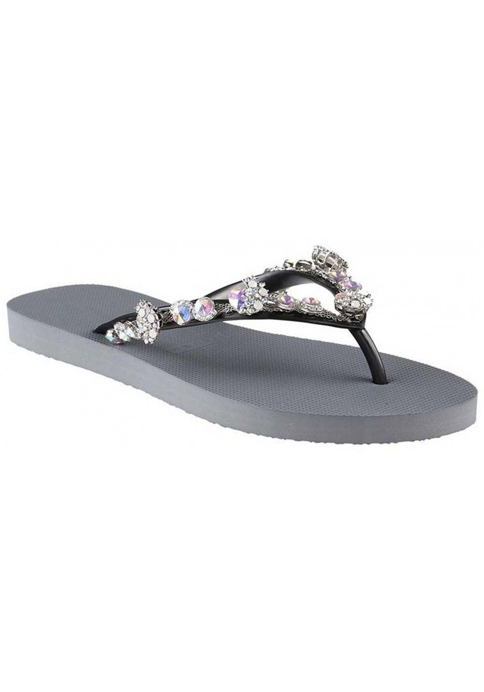 Uzurii women's thong slippers in silver gray rubber - Italian Boutique