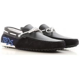 Tod's men's gommino driving moccasins in black suede leather