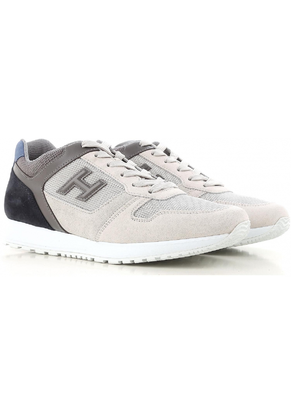 Hogan men's sneakers shoes in grey and 