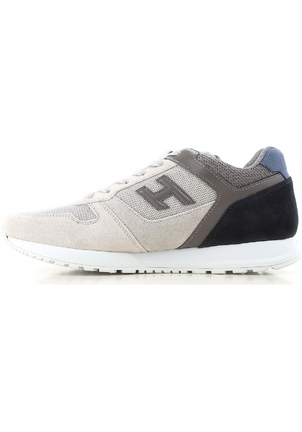 Hogan men's sneakers shoes in grey and off-white leather - Italian Boutique