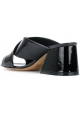 Maison Margiela high heel slide sandals in black patent leathr