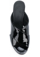Maison Margiela high heel slide sandals in black patent leathr