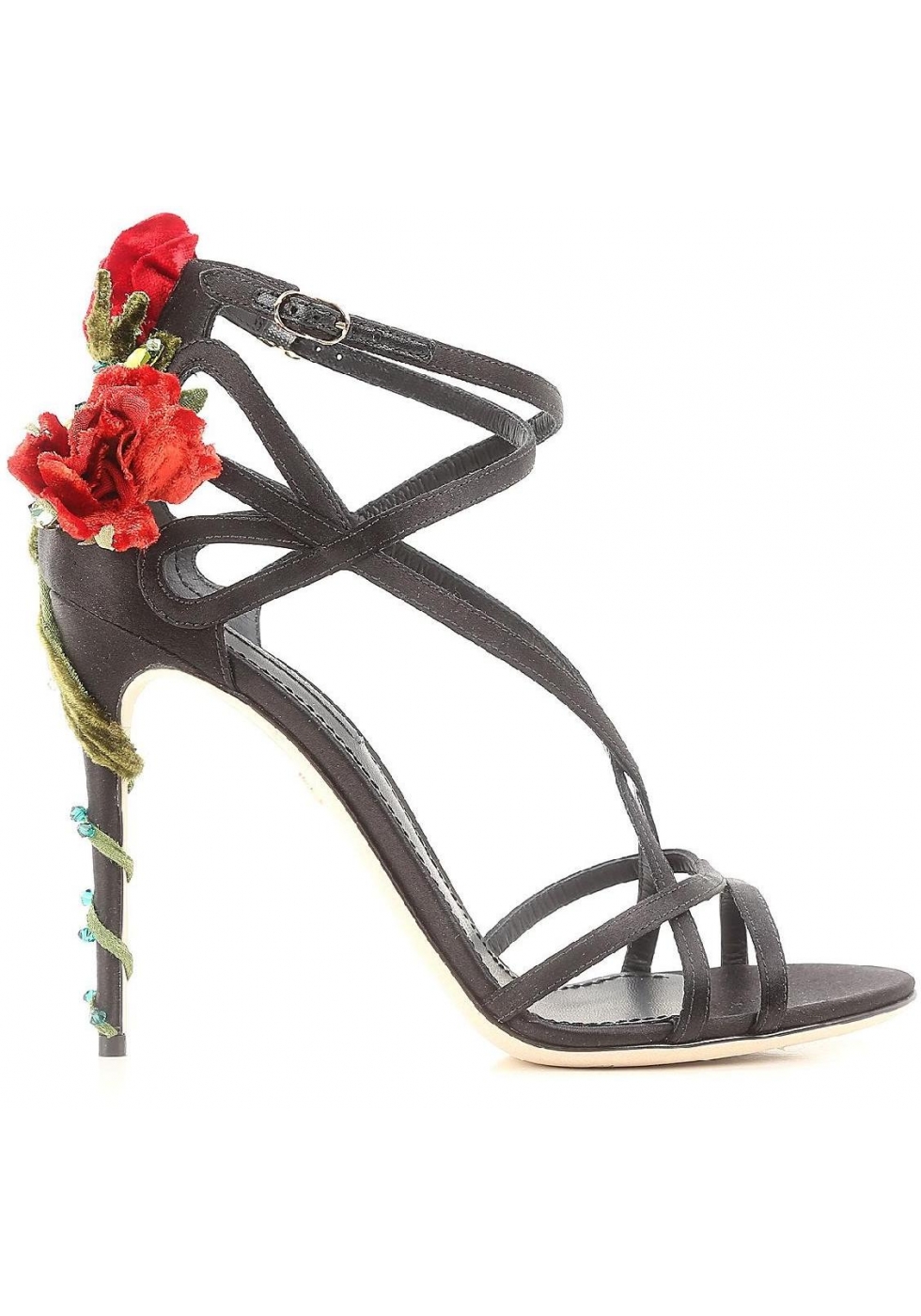 Dolce&Gabbana high heel sandals in black satin - Italian Boutique