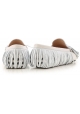 Tod's women's gommino driving moccasins in white suede
