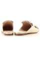 Tod's flat close slide sandals shoes in gold metllic leather