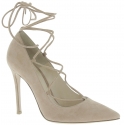 Gianvito Rossi women heels pumps in Hazelnut Suede leather with laces