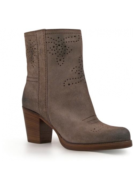 leather beige booties