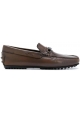 Tod's men's moccasins in Chocolate Leather with metallic buckle