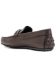 Tod's men's moccasins in Chocolate Leather with metallic buckle