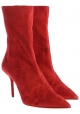 Aquazzura women's midcalf booties in Medium Red Suede leather