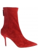 Aquazzura women's midcalf booties in Medium Red Suede leather