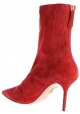 Aquazzura women's midcalf booties in Medium Red Suede leather