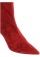 Aquazzura women's midcalf booties in Medium Red Suede leather