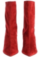 Aquazzura women's midcalf booties in Medium Red Suede leather