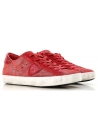 Philippe Model women's sneaker in red calf lethar with white rubber sole