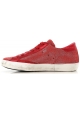 Philippe Model women's sneaker in red calf lethar with white rubber sole