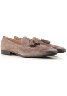 Tod's men's tassel loafer in Medium Gray Suede leather