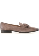 Tod's men's tassel loafer in Medium Gray Suede leather