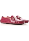 Tod's women's moccasins in Dark Pink Patent Leather with metal buckle
