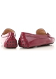 Tod's women's moccasins in Dark Pink Patent Leather with metal buckle