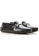 Tod's women's moccasins in black Patent Leather with metal buckle