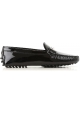 Tod's women's moccasins in black Patent Leather with metal buckle