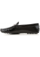 Tod's women's moccasins in black Patent Leather with metal buckle