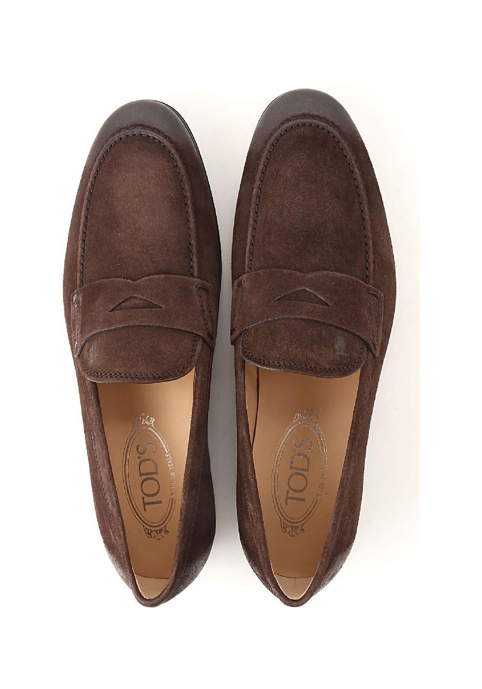 Tod's Men's moccasins in vintage Ebony Suede leather - Italian Boutique