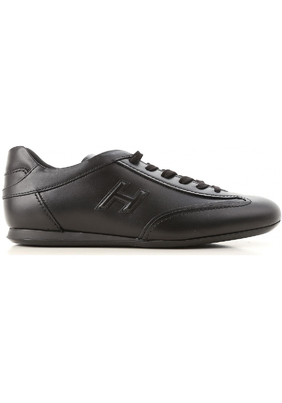 Hogan OLYMPIA SLASH low man's Sneakers in black leather - Italian Boutique