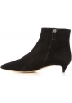 Tod's CUOIO STIV women's black suede booties with pointed toe and low heel