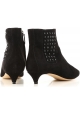 Tod's CUOIO STIV women's black suede booties with pointed toe and low heel