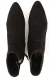 Tod's CUOIO STIV women's black suede booties with pointed toe and low heel