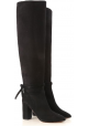 Aquazzura MILANO BOOT 85 woman's black knee high boots with block heel