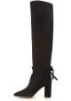 Aquazzura MILANO BOOT 85 woman's black knee high boots with block heel
