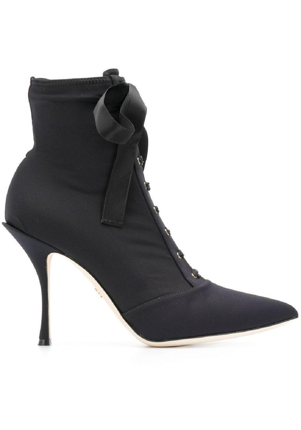 Dolce&Gabbana Women's lace-up stiletto ankle boots shoes in black Tech ...