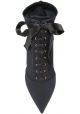 Dolce&Gabbana Women's lace-up stiletto ankle boots shoes in black Tech fabric