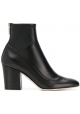 Sergio Rossi Women's square heeled mid-calf booties in black Soft leather