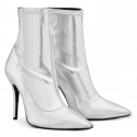 Giuseppe Zanotti Women's mid-calf stiletto booties in silver Soft leather