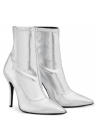 Giuseppe Zanotti Women's mid-calf stiletto booties in silver Soft leather