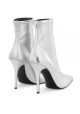 Giuseppe Zanotti Women's mid-calf stiletto booties in silver Soft leather