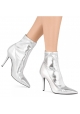 Giuseppe Zanotti Women's mid-calf stiletto booties in silver Soft leather