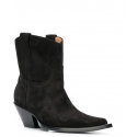 Maison Margiela Women's mid-calf western booties in black Suede leather