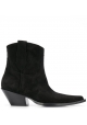 Maison Margiela Women's mid-calf western booties in black Suede leather