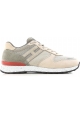 Hogan men's low top sneakers shoes in beige leather