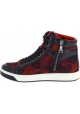 Prada Women's high top camouflage print sneakers in red/black Leather Fabric