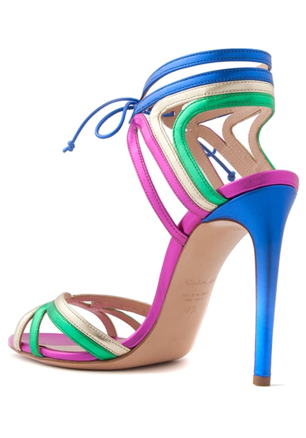 Casadei Women's high stiletto sandals in Multi-Color laminated calf ...