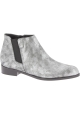 Giuseppe Zanotti Women's low heel ankle boots silver laminated calf leather